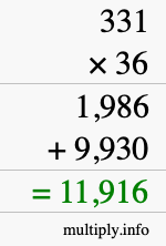 How to calculate 331 times 36 using long multiplication How to calculate 331 times 36 using long multiplication