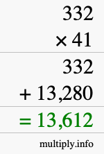 How to calculate 332 times 41 using long multiplication How to calculate 332 times 41 using long multiplication