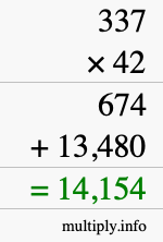 How to calculate 337 times 42 using long multiplication How to calculate 337 times 42 using long multiplication