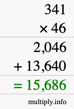 How to calculate 341 times 46 using long multiplication How to calculate 341 times 46 using long multiplication