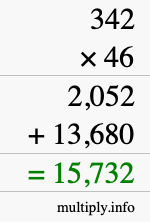 How to calculate 342 times 46 using long multiplication How to calculate 342 times 46 using long multiplication