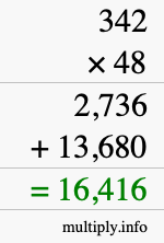 How to calculate 342 times 48 using long multiplication How to calculate 342 times 48 using long multiplication