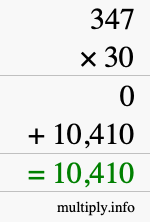 How to calculate 347 times 30 using long multiplication How to calculate 347 times 30 using long multiplication