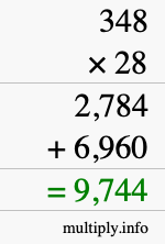 How to calculate 348 times 28 using long multiplication How to calculate 348 times 28 using long multiplication