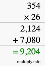 How to calculate 354 times 26 using long multiplication How to calculate 354 times 26 using long multiplication