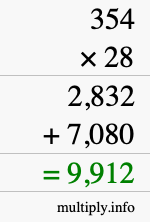 How to calculate 354 times 28 using long multiplication How to calculate 354 times 28 using long multiplication