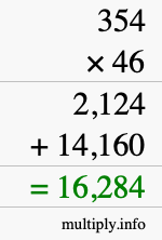 How to calculate 354 times 46 using long multiplication How to calculate 354 times 46 using long multiplication