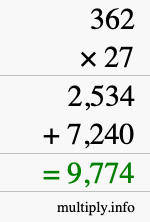 How to calculate 362 times 27 using long multiplication How to calculate 362 times 27 using long multiplication