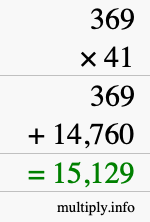 How to calculate 369 times 41 using long multiplication How to calculate 369 times 41 using long multiplication