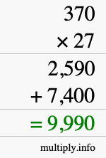 How to calculate 370 times 27 using long multiplication How to calculate 370 times 27 using long multiplication