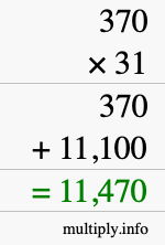 How to calculate 370 times 31 using long multiplication How to calculate 370 times 31 using long multiplication