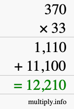 How to calculate 370 times 33 using long multiplication How to calculate 370 times 33 using long multiplication