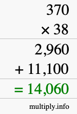 How to calculate 370 times 38 using long multiplication How to calculate 370 times 38 using long multiplication