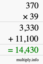 How to calculate 370 times 39 using long multiplication How to calculate 370 times 39 using long multiplication