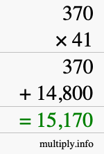 How to calculate 370 times 41 using long multiplication How to calculate 370 times 41 using long multiplication