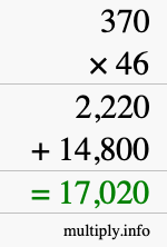 How to calculate 370 times 46 using long multiplication