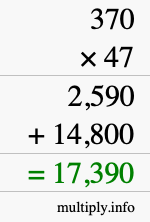 How to calculate 370 times 47 using long multiplication