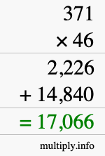 How to calculate 371 times 46 using long multiplication