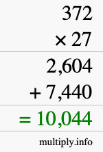 How to calculate 372 times 27 using long multiplication How to calculate 372 times 27 using long multiplication