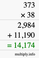 How to calculate 373 times 38 using long multiplication How to calculate 373 times 38 using long multiplication