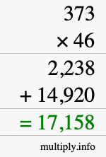How to calculate 373 times 46 using long multiplication