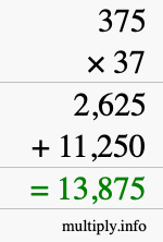How to calculate 375 times 37 using long multiplication