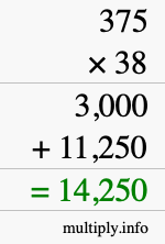 How to calculate 375 times 38 using long multiplication How to calculate 375 times 38 using long multiplication