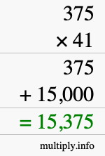 How to calculate 375 times 41 using long multiplication How to calculate 375 times 41 using long multiplication