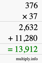 How to calculate 376 times 37 using long multiplication