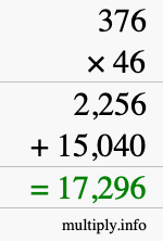 How to calculate 376 times 46 using long multiplication