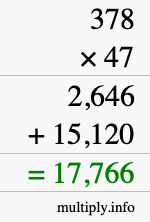 How to calculate 378 times 47 using long multiplication