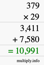 How to calculate 379 times 29 using long multiplication How to calculate 379 times 29 using long multiplication