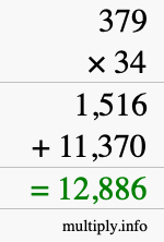How to calculate 379 times 34 using long multiplication How to calculate 379 times 34 using long multiplication