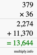 How to calculate 379 times 36 using long multiplication How to calculate 379 times 36 using long multiplication