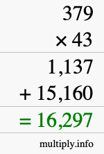 How to calculate 379 times 43 using long multiplication How to calculate 379 times 43 using long multiplication