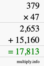 How to calculate 379 times 47 using long multiplication