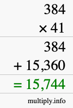How to calculate 384 times 41 using long multiplication How to calculate 384 times 41 using long multiplication