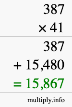 How to calculate 387 times 41 using long multiplication How to calculate 387 times 41 using long multiplication