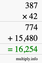 How to calculate 387 times 42 using long multiplication How to calculate 387 times 42 using long multiplication