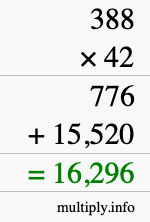 How to calculate 388 times 42 using long multiplication How to calculate 388 times 42 using long multiplication