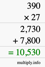 How to calculate 390 times 27 using long multiplication How to calculate 390 times 27 using long multiplication