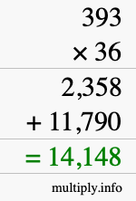 How to calculate 393 times 36 using long multiplication How to calculate 393 times 36 using long multiplication
