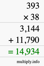 How to calculate 393 times 38 using long multiplication How to calculate 393 times 38 using long multiplication
