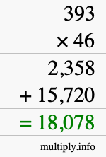 How to calculate 393 times 46 using long multiplication How to calculate 393 times 46 using long multiplication