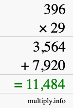 How to calculate 396 times 29 using long multiplication How to calculate 396 times 29 using long multiplication