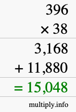 How to calculate 396 times 38 using long multiplication How to calculate 396 times 38 using long multiplication