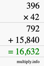 How to calculate 396 times 42 using long multiplication How to calculate 396 times 42 using long multiplication