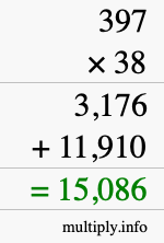 How to calculate 397 times 38 using long multiplication How to calculate 397 times 38 using long multiplication