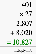 How to calculate 401 times 27 using long multiplication How to calculate 401 times 27 using long multiplication