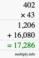 How to calculate 402 times 43 using long multiplication How to calculate 402 times 43 using long multiplication